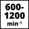 '600-1200 min⁻¹' wskazuje na zakres prędkości obrotowej.