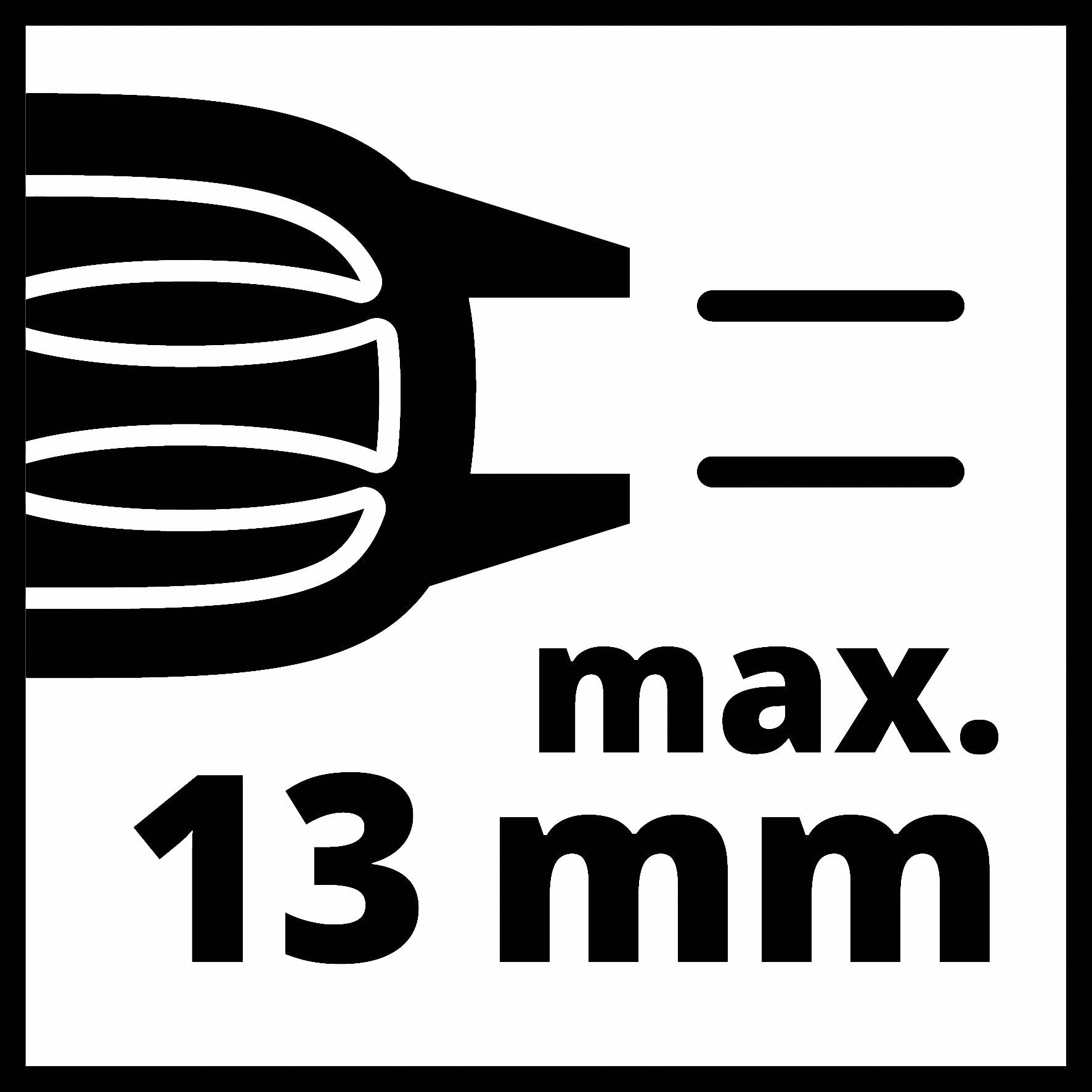 Symbol końcówki wiertła o maksymalnej głębokości 13 mm