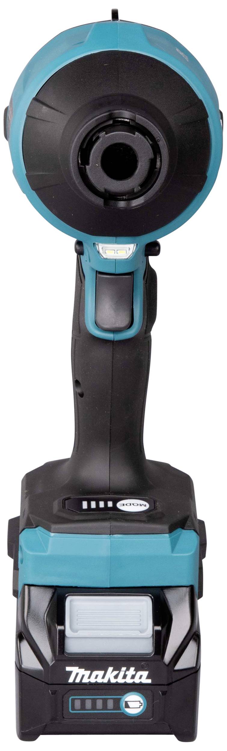 Bezprzewodowy, niebieski wkrętak akumulatorowy z czarnym uchwytem i ładowarką, z widocznym logo marki na urządzeniu.