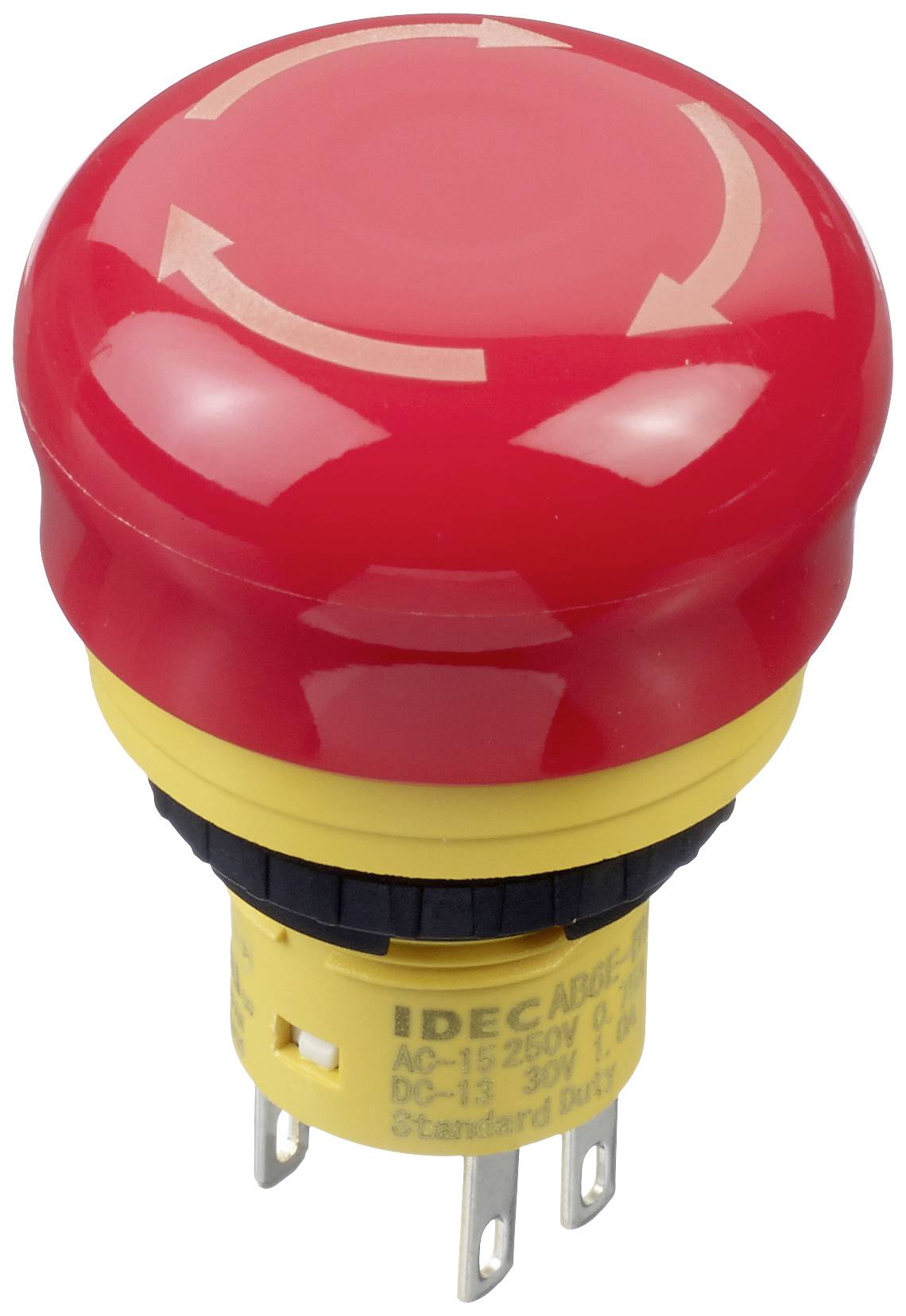 Аварійний вимикач Idec AB6E-3BV02PTRM, 250 В, 2 НЗ, 1 шт.