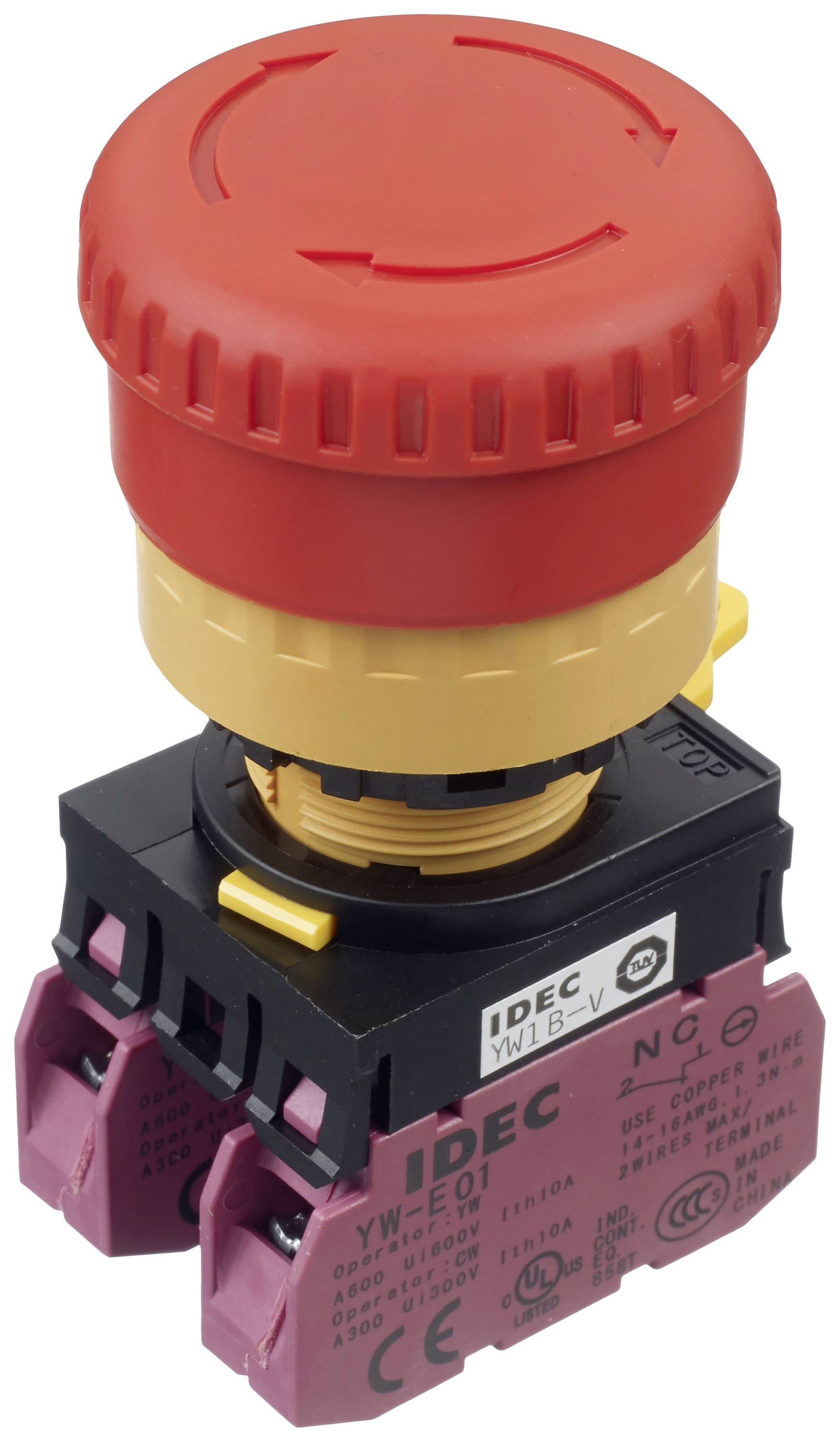Аварійний вимикач Idec YW1B-V4E02R, 250 В, 2 НЗ, 1 шт.