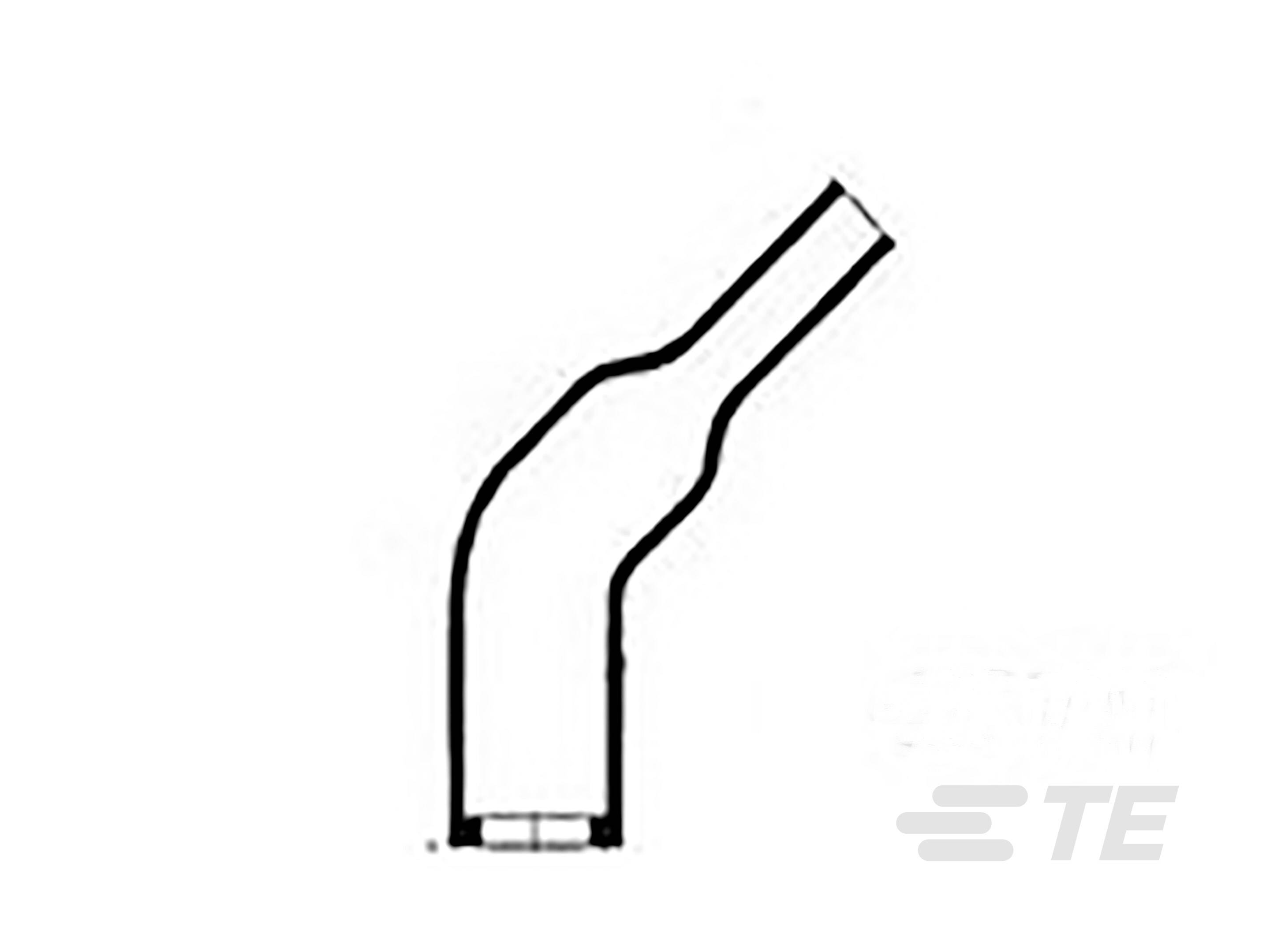 Rysunek wygiętej rury z regulacją kąta nachylenia. Logo firmy w dolnym prawym rogu.
