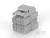 Szary, prostokątny wtyk z tworzywa sztucznego z kilkoma kwadratowymi złączami, przeznaczony do połączeń elektronicznych.