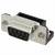 Srebrny 9-pinowy wtyk D-Sub, najczęściej stosowany w szeregowych połączeniach komunikacyjnych w komputerach i urządzeniach elektronicznych.