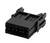 Czarny 8-stykowy wtyk prostokątnego kształtu z widocznymi stykami metalowymi, stosowany w urządzeniach elektronicznych do połączeń.