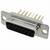 Srebrny wtyk D-Sub z 9 pinami, stosowany w urządzeniach elektronicznych do połączeń szeregowych.