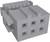 Szary, sześcienny klocek LEGO z sześcioma rzędami wgłębionych kwadratów na bokach i podniesieniem na górze, używany do konstruowania struktur z LEGO.