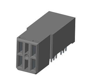 Szary, prostopadłościenny element złącza elektrycznego z wieloma metalowymi stykami po jednej stronie, nadający się do integracji w obwodach elektronicznych.