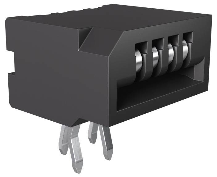 Złącze męskie z 3 pinami z czarną obudową, wyposażone w metalowe kontakty do połączeń elektrycznych w urządzeniach elektronicznych.