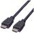 Czarny kabel HDMI z dwoma wtyczkami do łączenia urządzeń do przesyłania wideo i dźwięku.