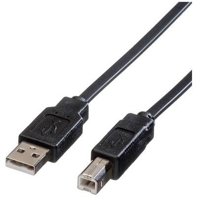 Kabel USB z wtyczką standardową A i wtyczką B, używane do urządzeń peryferyjnych komputera, takich jak drukarki i skanery.