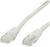 Białe przewód Ethernet z wtyczkami RJ45 na obu końcach, używany do połączeń sieciowych.