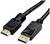 Kabel HDMI na DisplayPort z dwoma czarnymi złączami. Nadaje się do podłączenia komputerów z monitorami.
