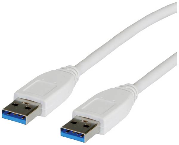 Value Kabel USB USB 3.2 Gen1 Złącze męskie USB-A, Złącze męskie USB-A 1.80 m biały ekranowanie 11.99.8975