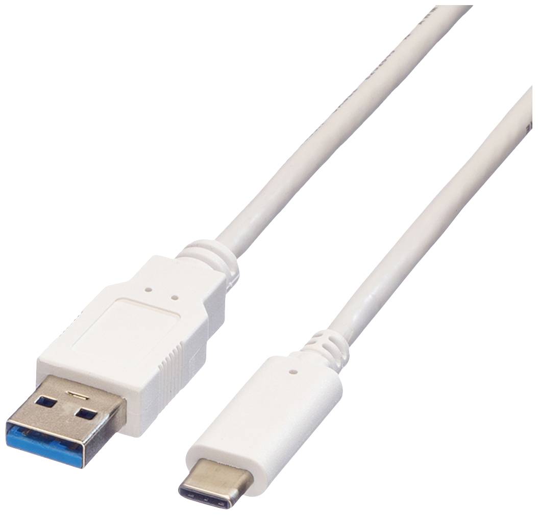 Кабель Value USB USB 3.2 Gen1 USB-A чоловічий, USB-C® чоловічий 1.00 м білий, екранований 11.99.9011