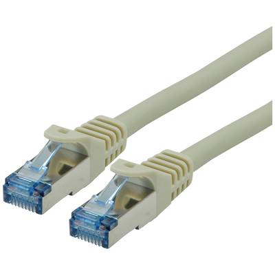 Dwa beżowe kable Ethernet z niebieskimi wtykami leżą równolegle obok siebie. Są przeznaczone do połączeń sieciowych.