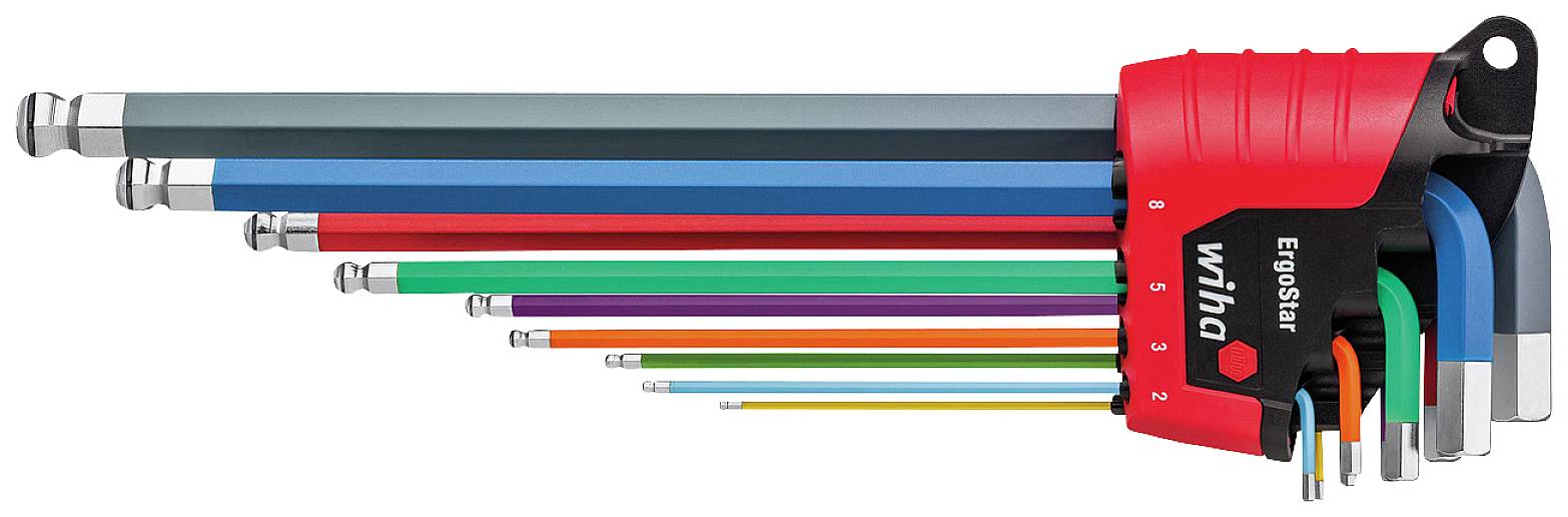 Набір шестигранних L-ключів Wiha 1,5 мм, 2 мм, 2,5 мм, 3 мм, 4 мм, 5 мм, 6 мм, 8 мм, 10 мм 9 шт.