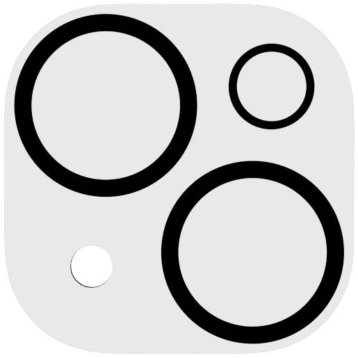 Trzy czarne koła o różnych rozmiarach zgrupowane na szarym tle.