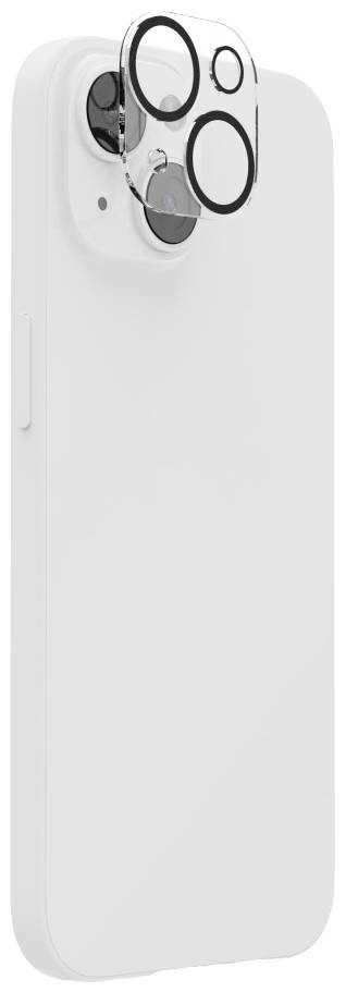 Obraz przedstawia białego smartfona z osłoną obiektywu aparatu w górnej części. Osłona posiada wycięcia na kilka obiektywów.