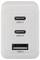Ładowarka z dwoma gniazdami USB-C, oznaczonymi jako 'USB-C1' i 'USB-C2', oraz jednym gniazdem USB-A, oznaczonym jako 'USB-A'.