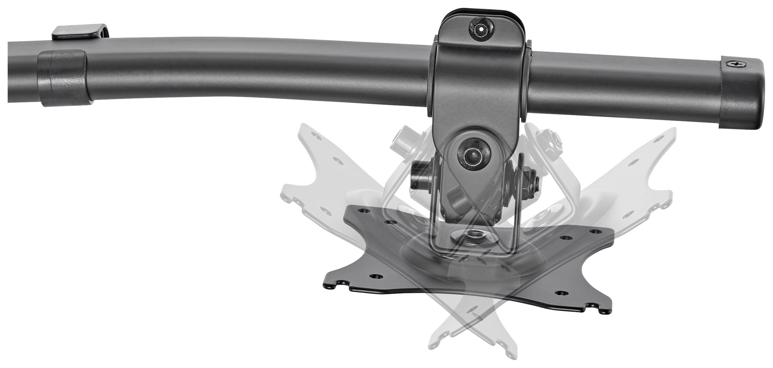 Regulowany przegub do mocowania monitora z zaciskami, które umożliwiają elastyczne dostosowanie pozycji ekranu.