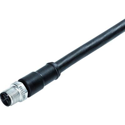 Czarny kabel z metalowym złączem. Stosowany w połączeniach przemysłowych, zapewniający bezpieczny transfer danych i energii.