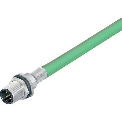 Zielony kabel z metalowym wtykiem. Wtyk posiada kilka styków i jest przeznaczony do połączeń elektrycznych.