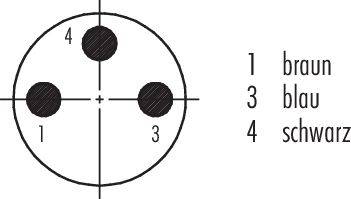 Diagram kołowy z trzema czarnymi punktami oznaczonymi jako '1', '3' i '4'. Punkty są połączone z opisem: 1 - brązowy, 3 - niebieski, 4 - czarny.