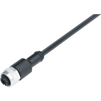 Kabel z okrągłą wtyczką, czarne, z metalowym gwintem. Nadające się do łączenia urządzeń elektronicznych.