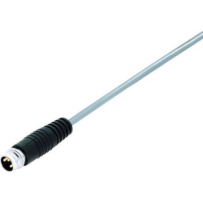 Szary, okrągły kabel z czarną izolacją na końcu wtyczki; jest długi i smukły, służy do połączenia elektrycznego.