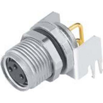 Szary, metalowy, cylindryczny złącz wielostykowy, odpowiedni do połączeń elektronicznych.