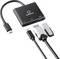 Hub USB-C Renkforce z portami: HDMI, USB 3.0, USB-C PD oraz dwoma kablami, prezentujący wszechstronne możliwości podłączenia.