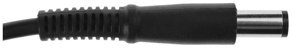 Czarno-srebrny wtyk audio z żłobkowanym uchwytem i metalowym końcem, odpowiedni do urządzeń audio.