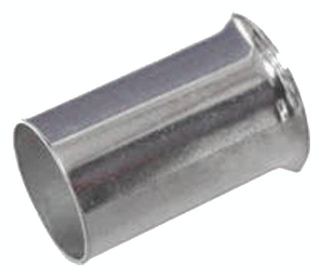 Srebrny cylinder metalowy, prawdopodobnie element zamykający lub łączący, przedstawiony na widoku bocznym.