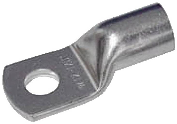 Metalowy końcówka kablowa z kołnierzem i otworem mocującym. Służy do łączenia przewodów elektrycznych.