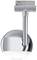Nowoczesna srebrna lampa sufitowa z chromowanym wykończeniem i kulistym kloszem. Odpowiednia do systemów szynowych.