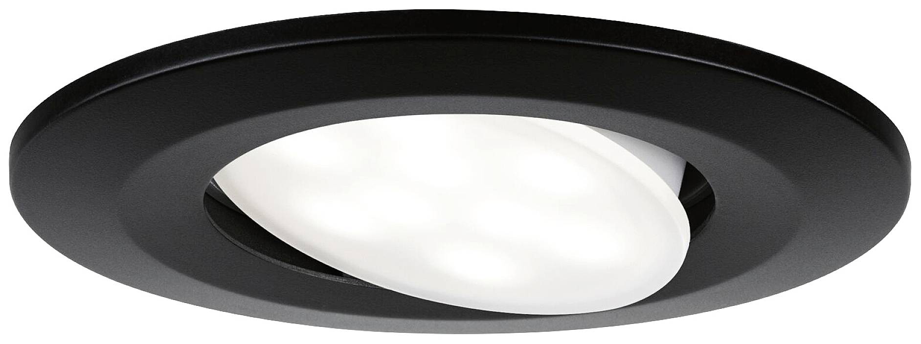 Czarna lampa sufitowa LED z okrągłą ramą i białym, świecącym dyfuzorem, odpowiednia do nowoczesnych wnętrz.