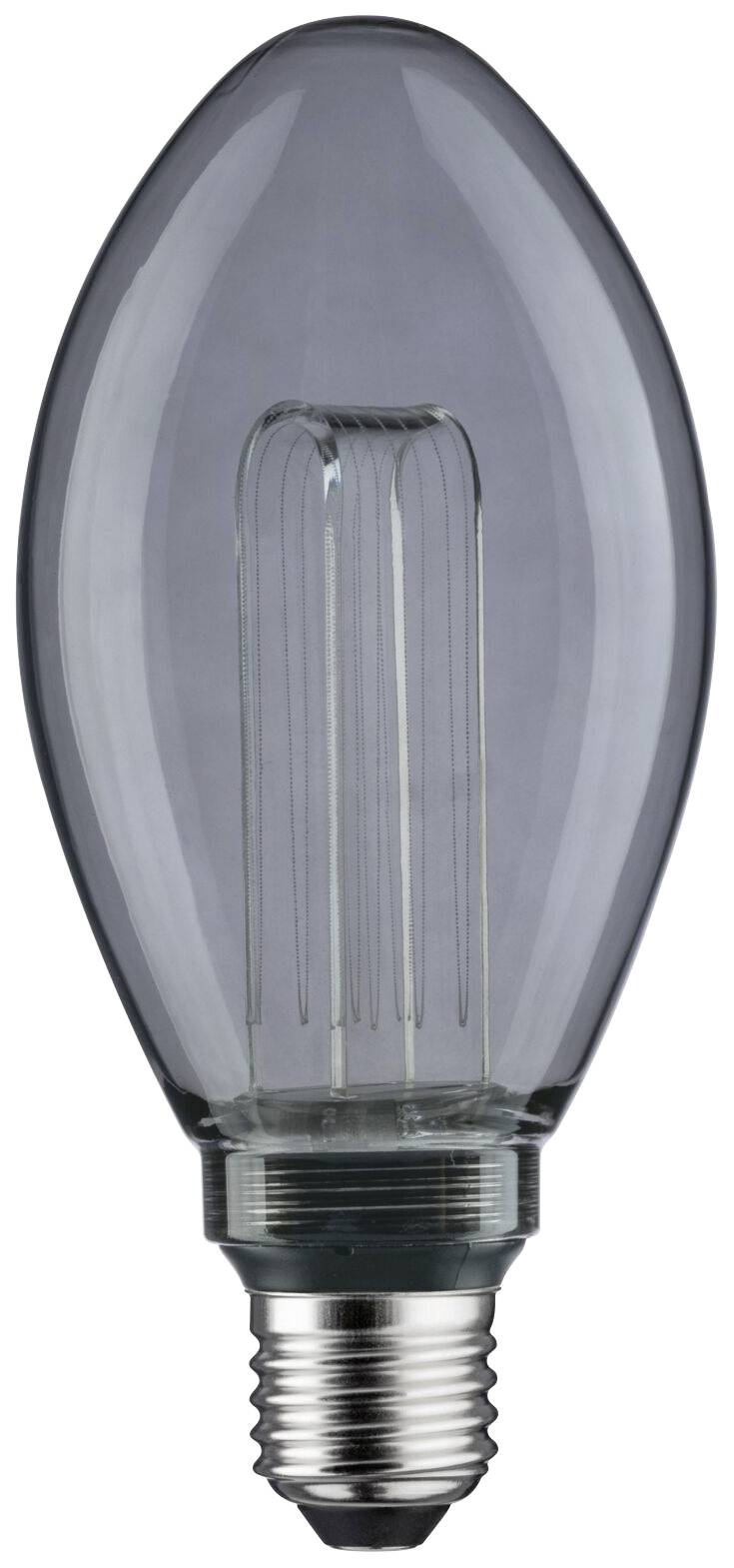 Przezroczysta żarówka w kształcie świecy z srebrnym gwintem. Idealna do dekoracyjnych opraw świetlnych lub klasycznych projektów lamp.