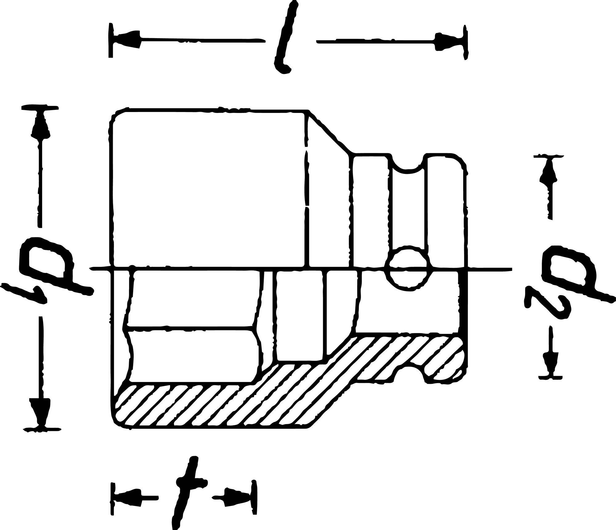 Rysunek techniczny cylindrycznego elementu metalowego z oznaczeniami wymiarów l', p', d1', d2', t'. Szczegóły dotyczące kształtu i struktury są wyraźnie widoczne.