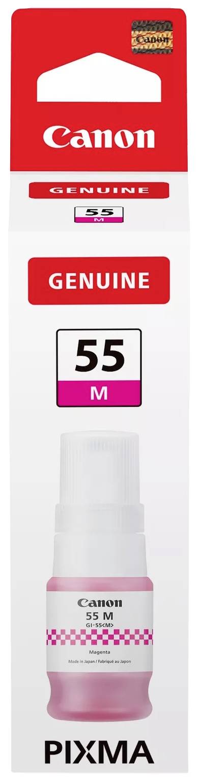 Butelka tuszu Canon PIXMA, seria 55, kolor magenta, odpowiednia do drukarek.
