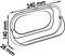 Rysunek techniczny okna owalnego o wymiarach 240 mm x 140 mm x 28 mm.