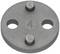 Metalowa płytka z numerem '4', posiadająca dwa otwory i dwa nity, prawdopodobnie stanowiąca element większego systemu mechanicznego.