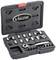 Zestaw kluczy nasadowych 'VIGOR Equipment' w otwartej walizce. Zawiera grzechotkę i nasadki w różnych rozmiarach, zapewniający kompaktowe przechowywanie.
