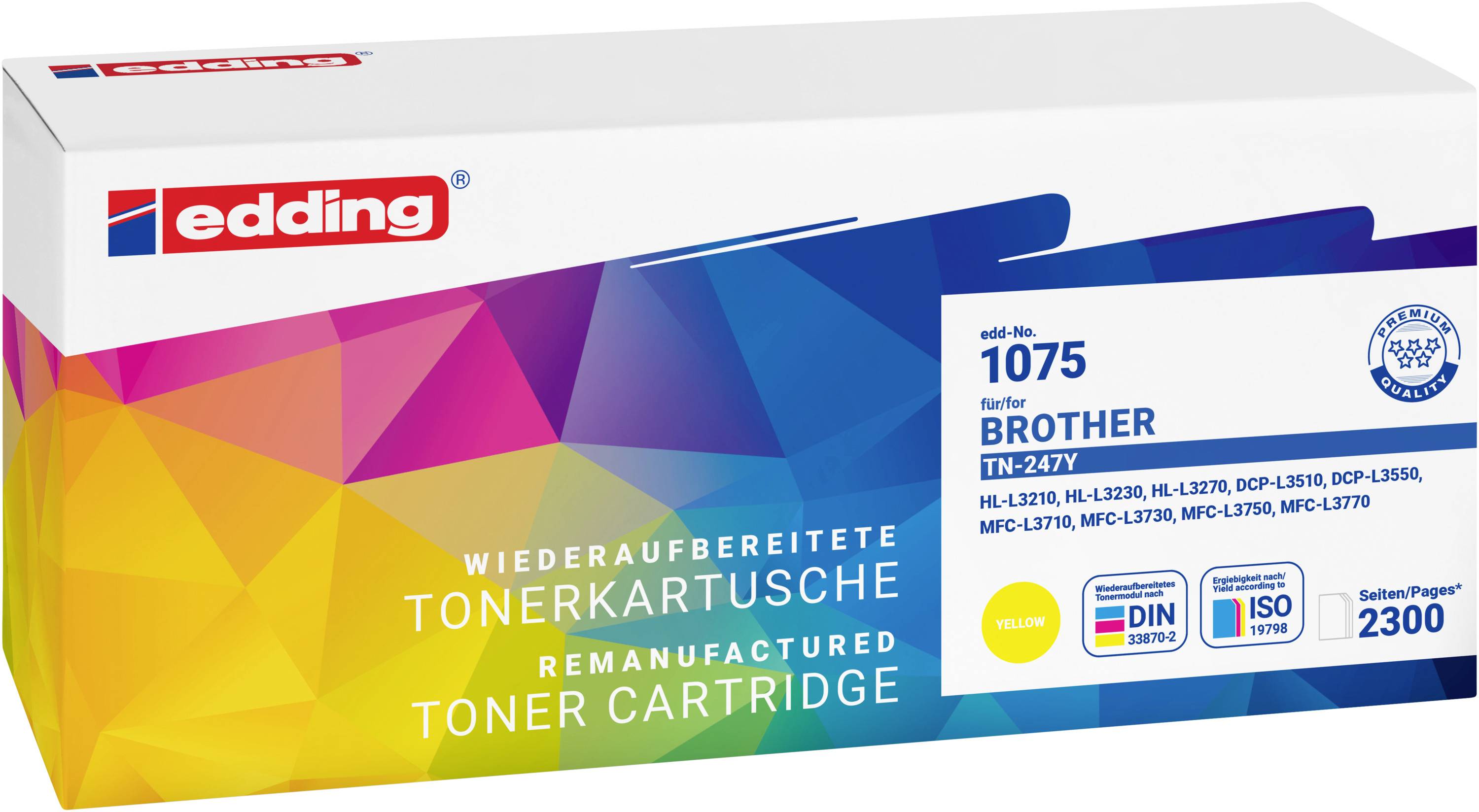 Edding Toner Zamiennik Brother TN-247Y zamiennik Żółty 2300 strony EDD-1075 18-1075-0