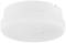 Okrągły, biały czujnik dymu na suficie, o gładkiej powierzchni i centralnym przycisku. Urządzenie zabezpieczające do wykrywania pożaru.