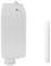 Białe, prostokątne obudowa o bocznym profilu. Obok węższy, gładki przedmiot, również w kolorze białym.