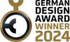 Obraz przedstawia logo German Design Award z napisem 'Zwycięzca 2024'.Symolizuje on wyróżnienie za wyjątkowe wzornictwo.