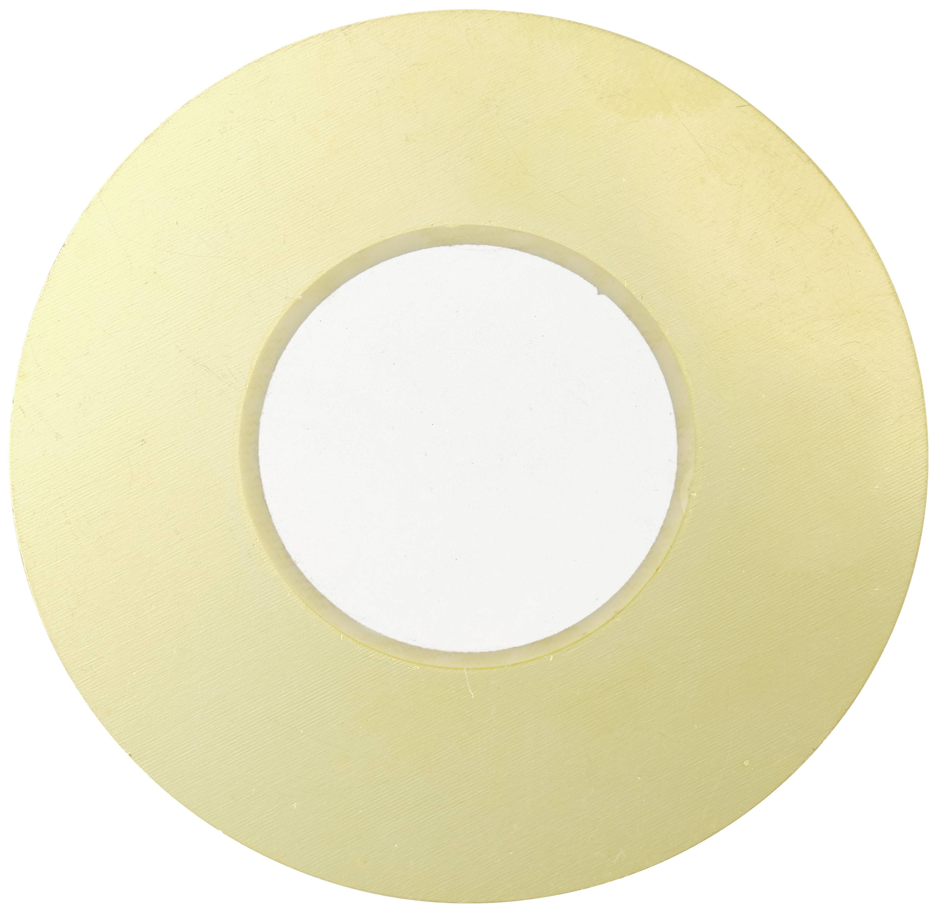 Żółty okrąg z białym środkiem.