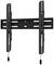Czarna ścienna podstawa pod telewizor z regulowanymi ramionami i otworami montażowymi do zamocowania na ścianie.
