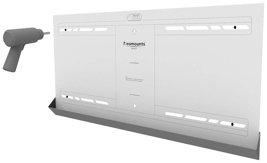Metalowy uchwyt ścienny do telewizora, do zamontowania za pomocą wiertarki.